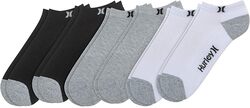 MEDIA HURLEY CREW SOCKS MENS BLACK 6 PACKS