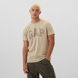 REMERA GAP V-EVERYDAY SOFT BASIC LOGO CAQUI