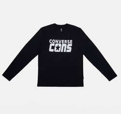 REMERA CONVERSE MANGA LARGA JET BLACK